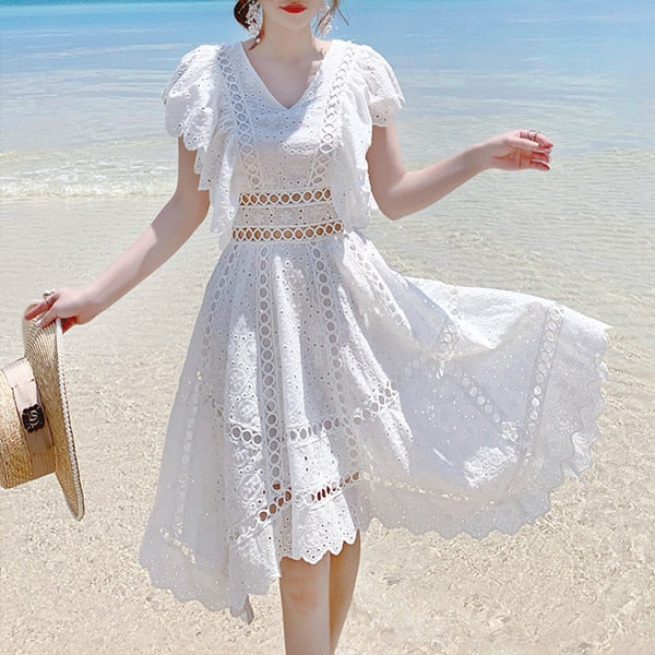 white elegant summer dress