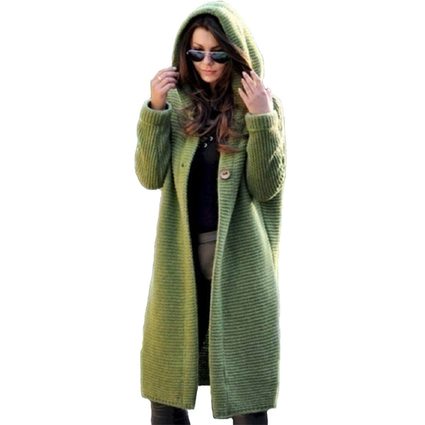 women's long knit cardigan