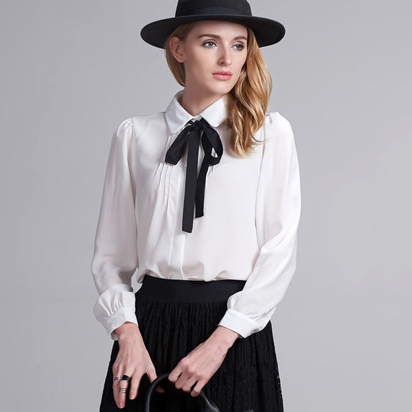 plus size white blouse with bow