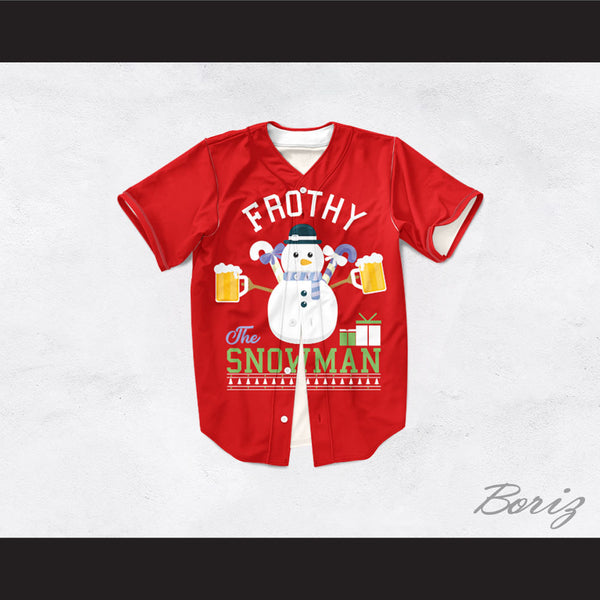 Snowman Christmas Red Baseball Jersey 