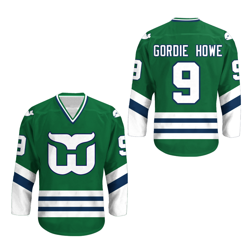 Gordie Howe Hartford Whalers Hockey Jersey Stitch Any Size Any Number