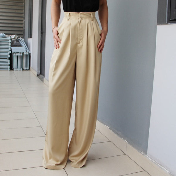 high waisted pleated trousers