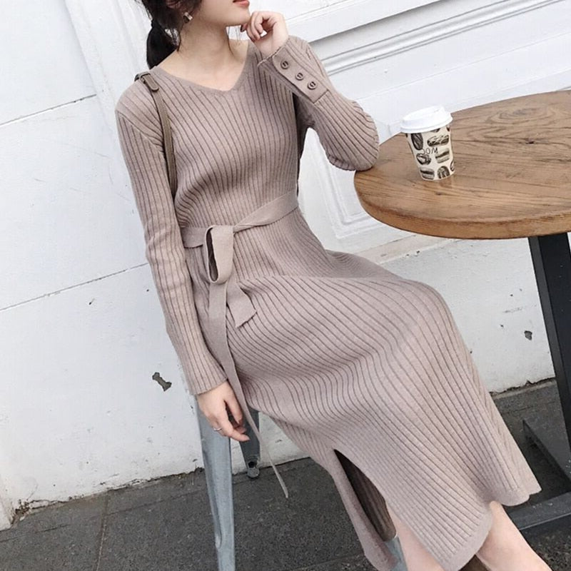 formal sweater dress