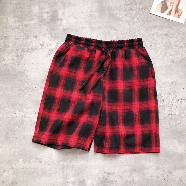 plaid sweat shorts