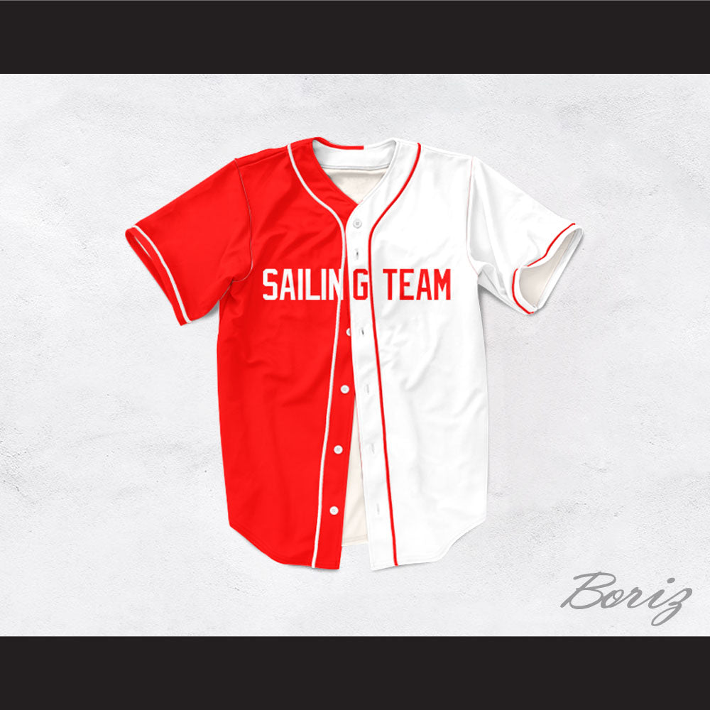 red white baseball jersey