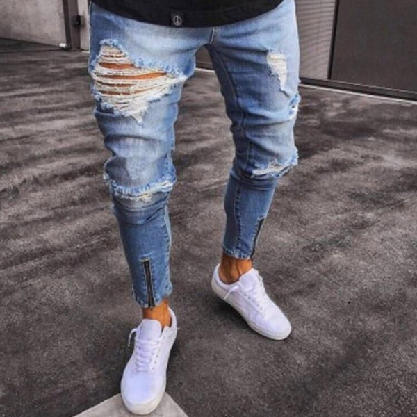 elastic ankle jeans mens