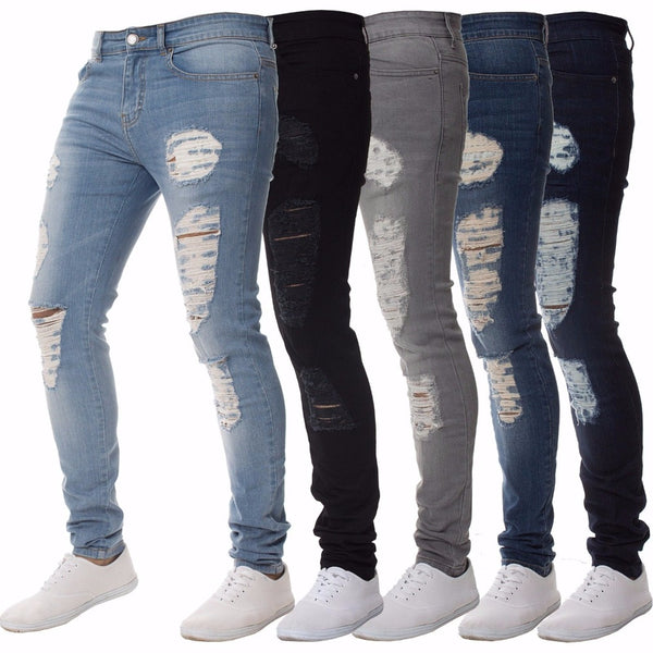 black knee ripped jeans mens