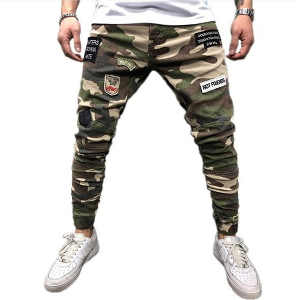 mens slim fit camo cargo pants