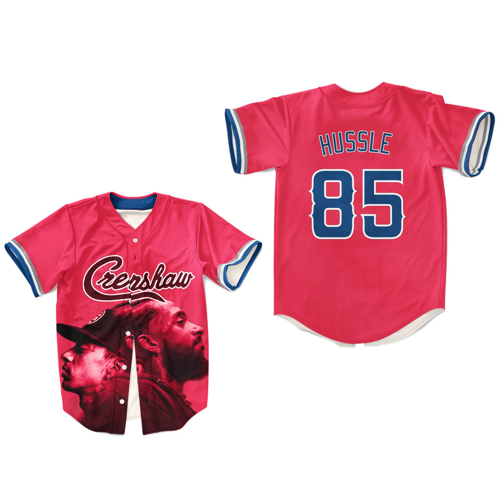 Nipsey Hussle 33 Crenshaw White and Red Baseball Jersey