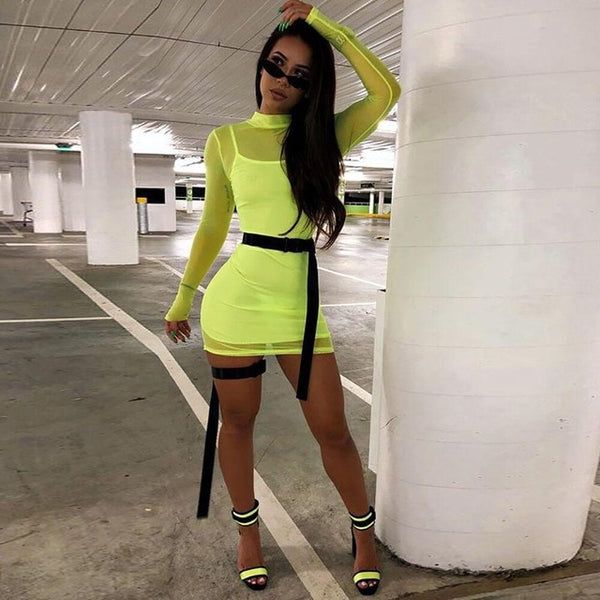 lime green club dress