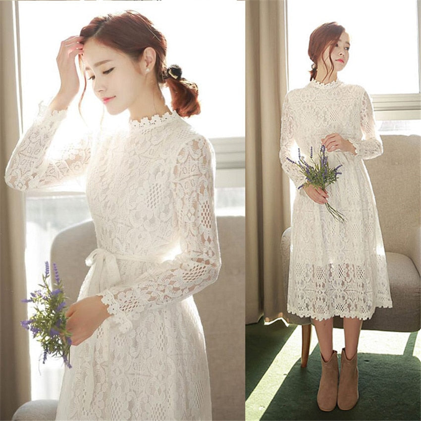 long sleeve white velvet dress