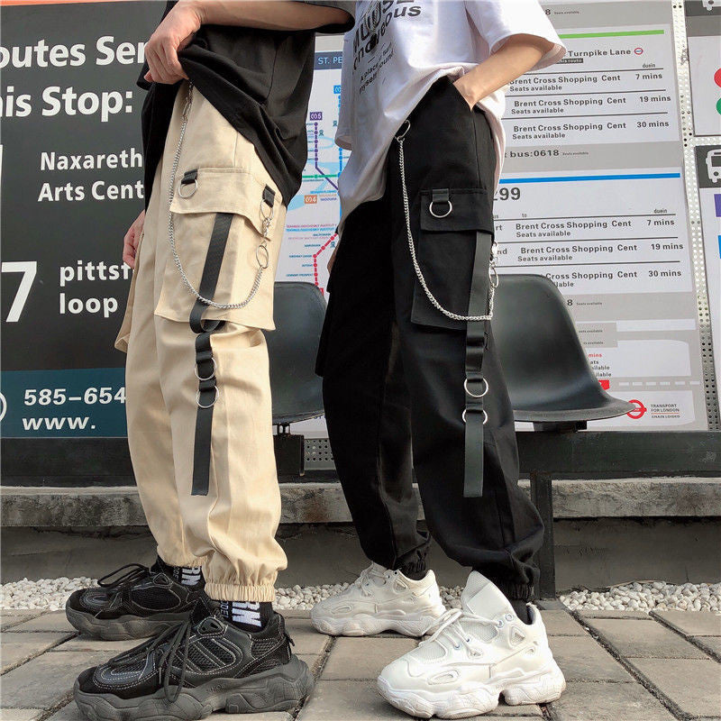 womens cargo pants with chain