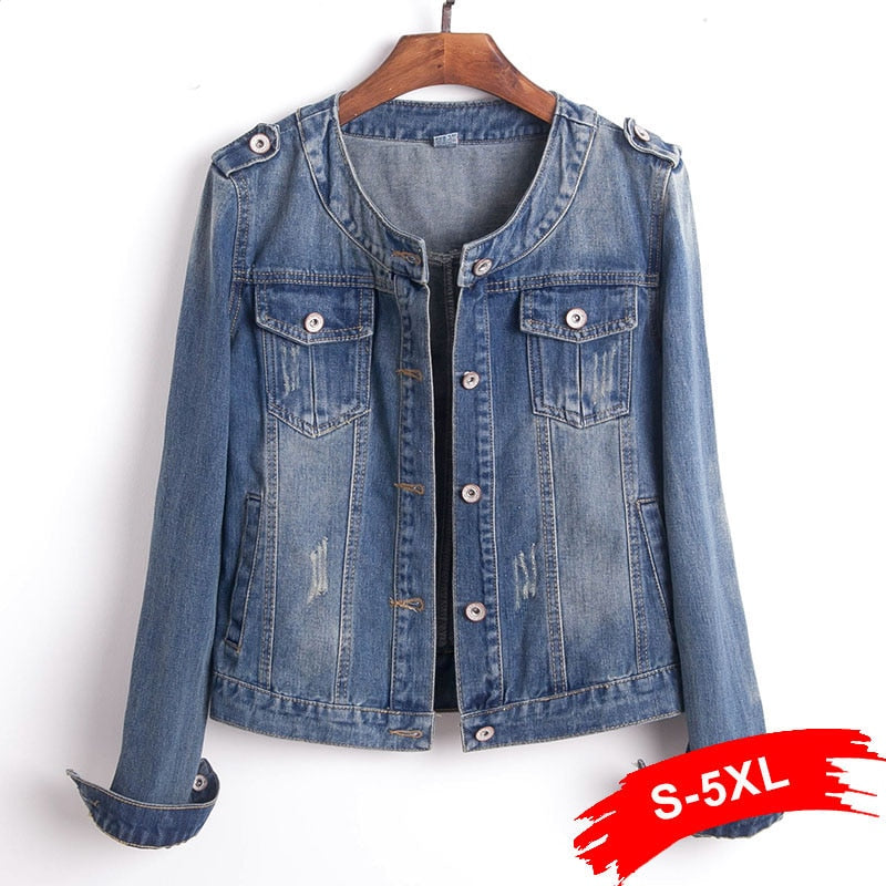 plus size short denim jacket