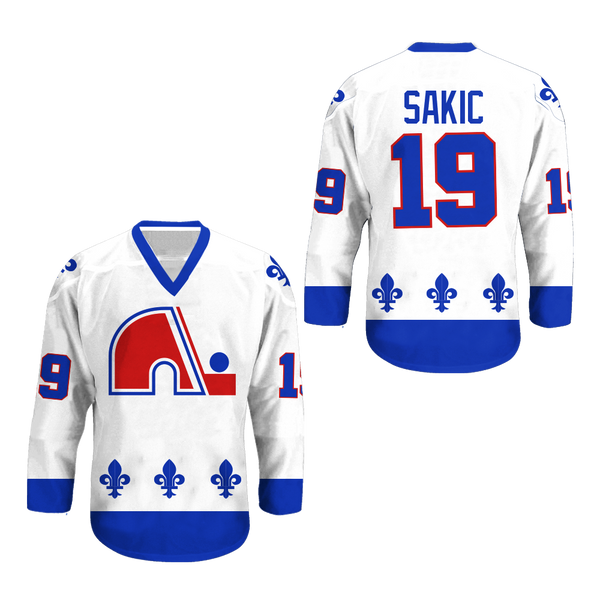 Joe Sakic Retro Hockey Jersey Quebec 