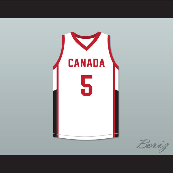 R.J. Barrett 5 Canada White Basketball 