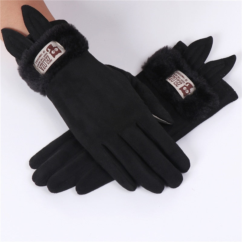 rabbit hair gloves