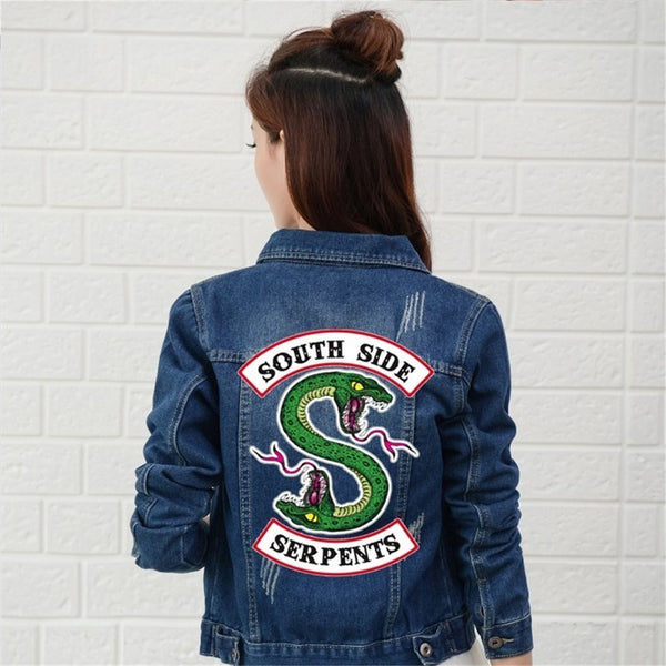 snake denim jacket