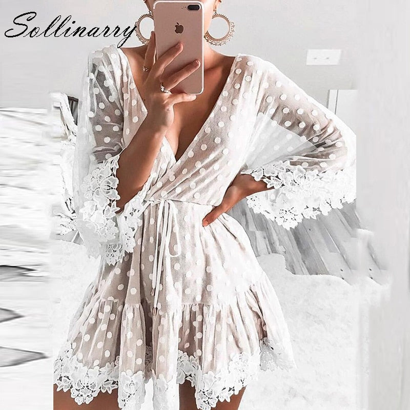 white mesh robe