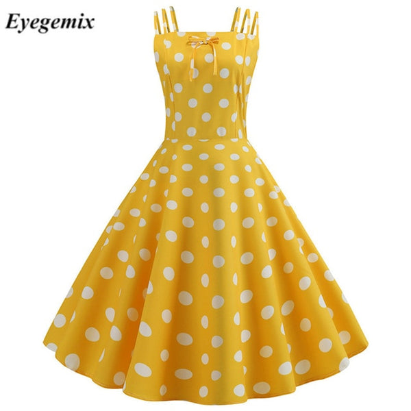 yellow 50s swing dress