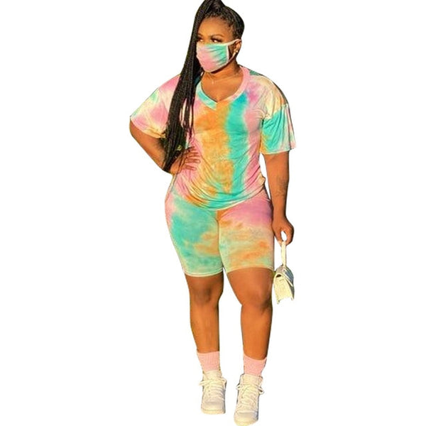 plus size tie dye 2 piece set