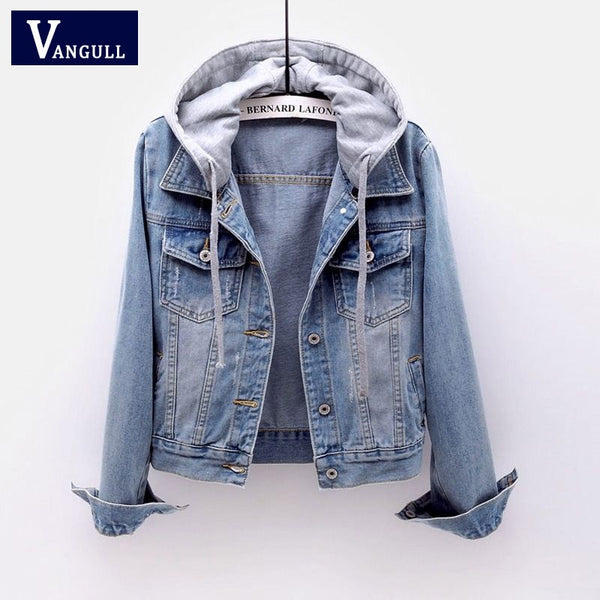 ladies hooded denim jacket