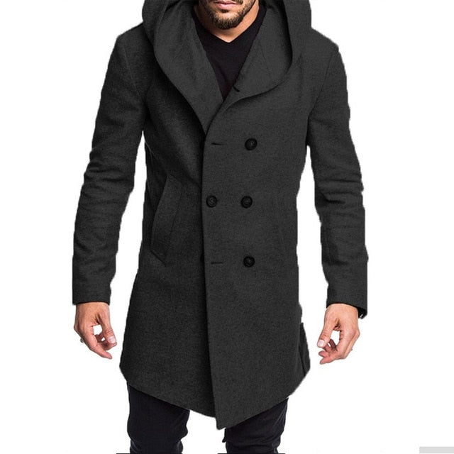 winter trench coat with hood