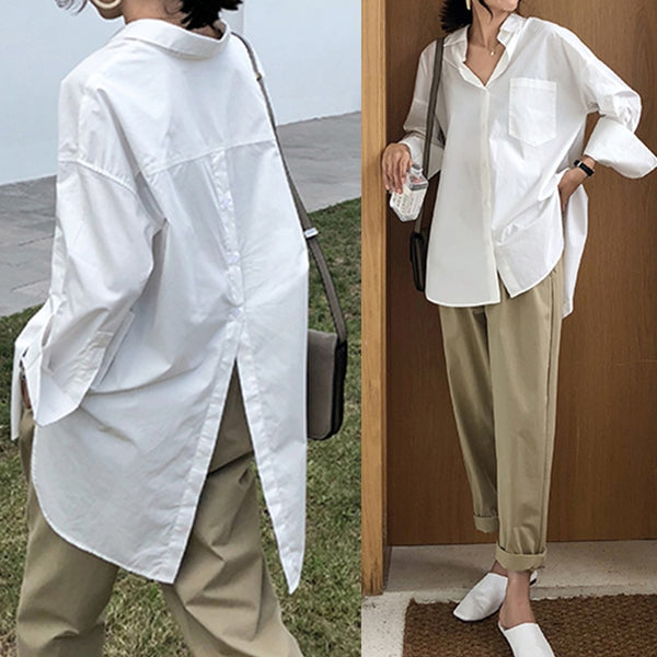 baggy white blouse