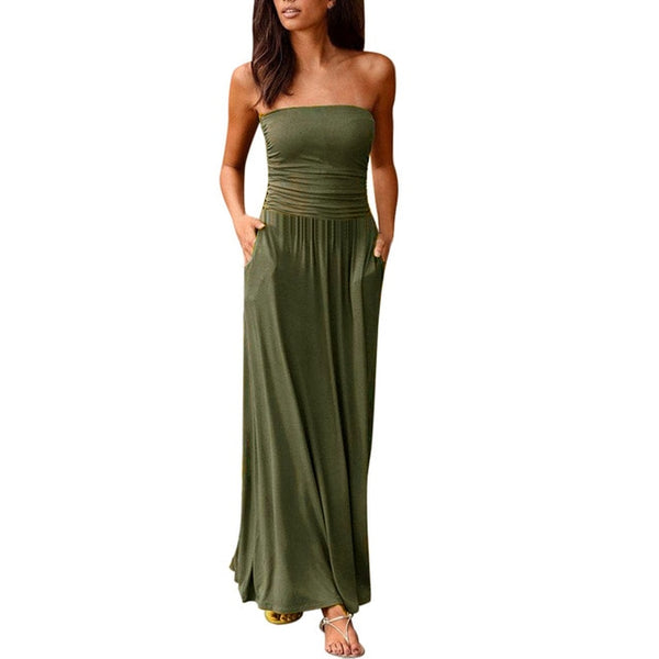 ladies strapless summer dresses