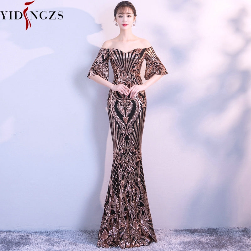 boat neck evening dresses