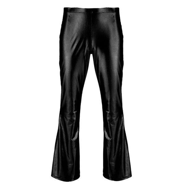 shiny flare pants