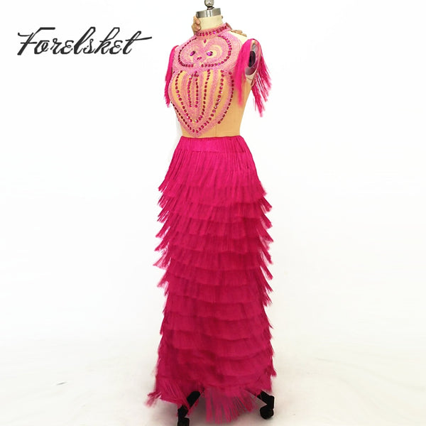 tassel prom dress