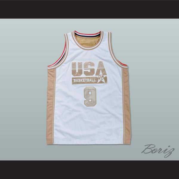 white and gold jordan jersey