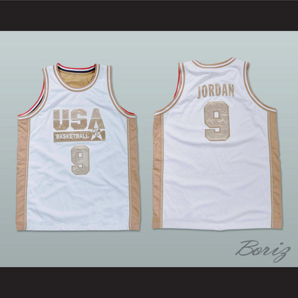 michael jordan gold usa jersey