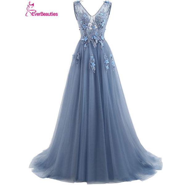 electric blue evening gown