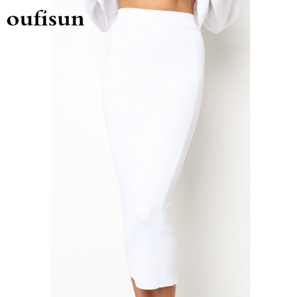 white long bodycon skirt