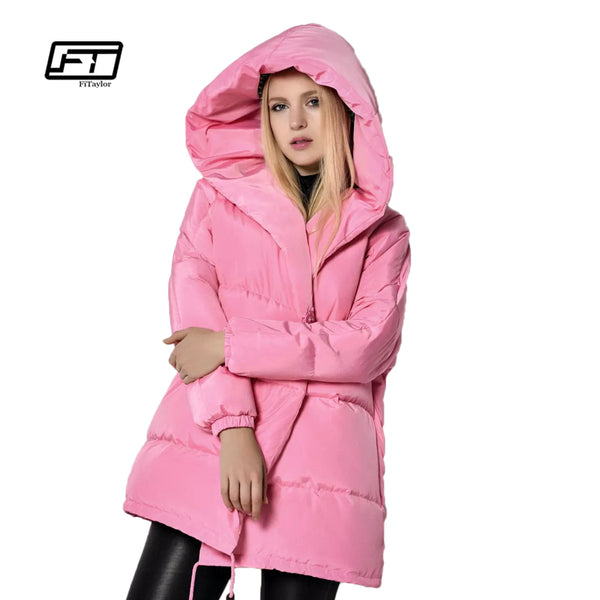 pink plus size winter coats