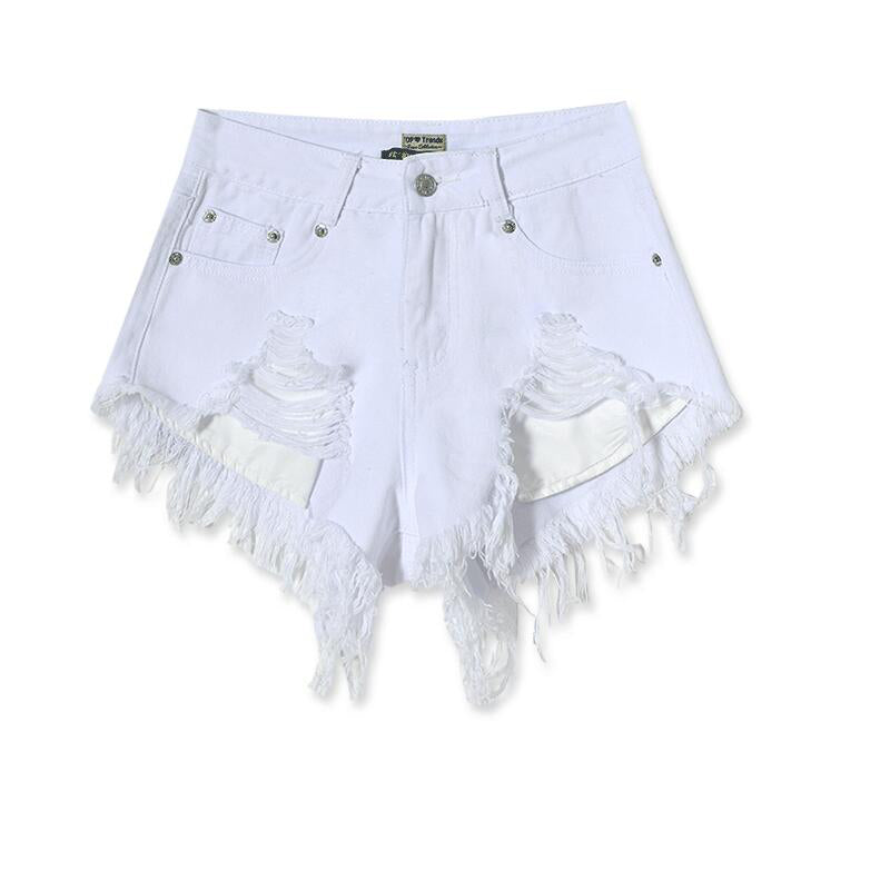 white distressed shorts womens