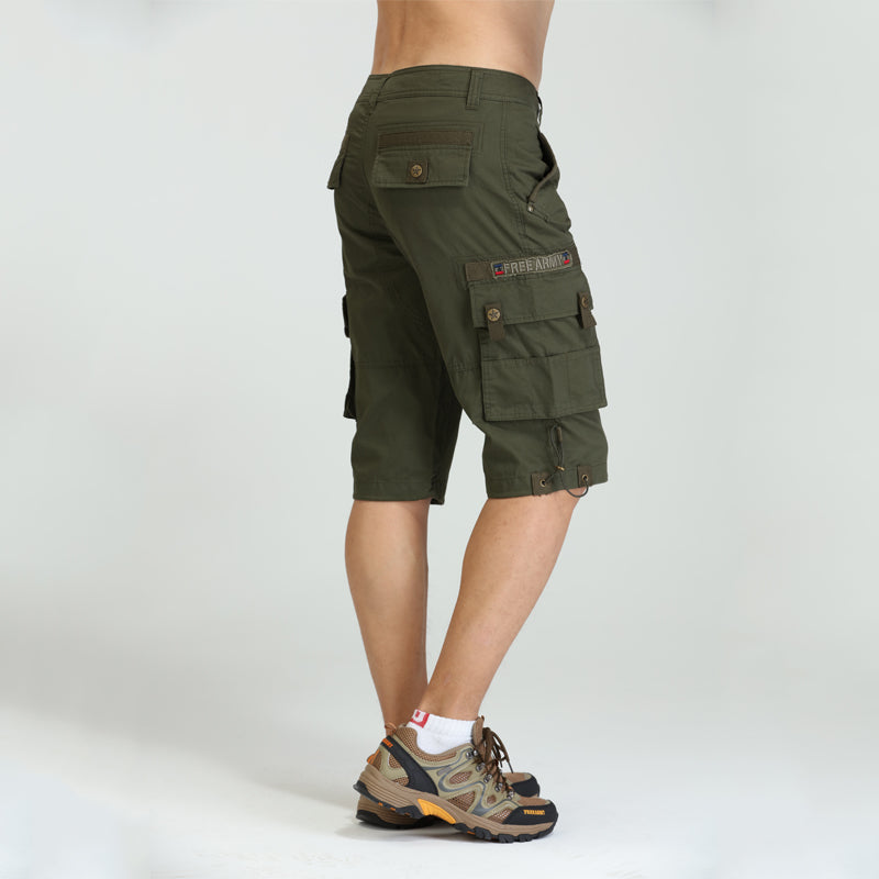 mens army green cargo shorts