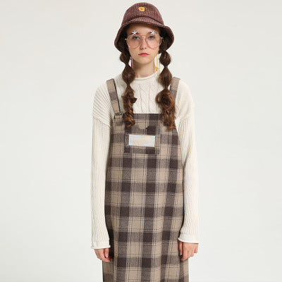 plaid skirt overall