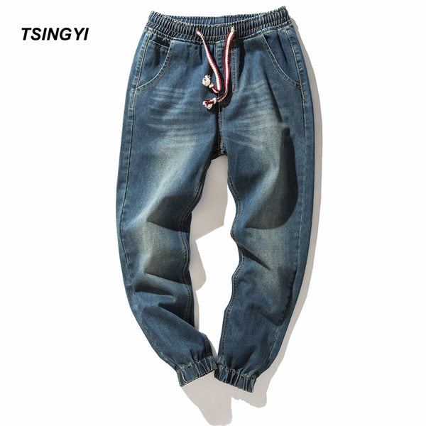 mens stretch denim jeans elastic waist