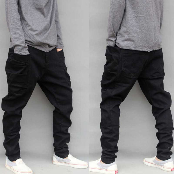 black cargo pants with pockets