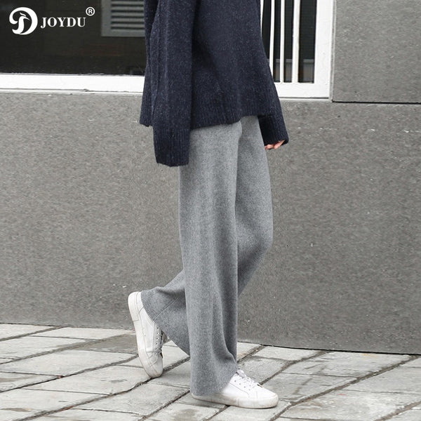 wide leg jersey knit pants