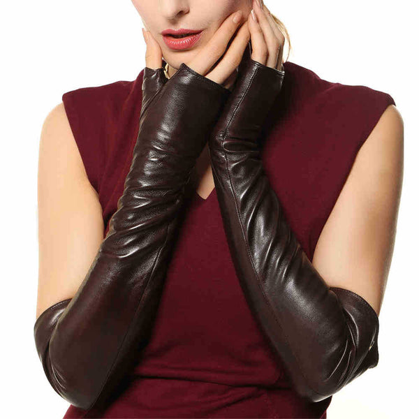 fashion leather fingerless gloves