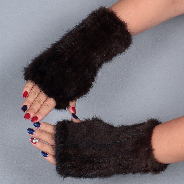 fur gloves without fingers