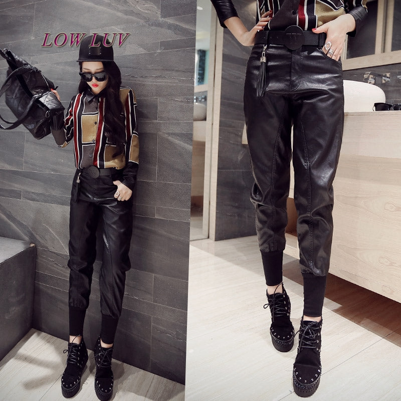 loose leather pants