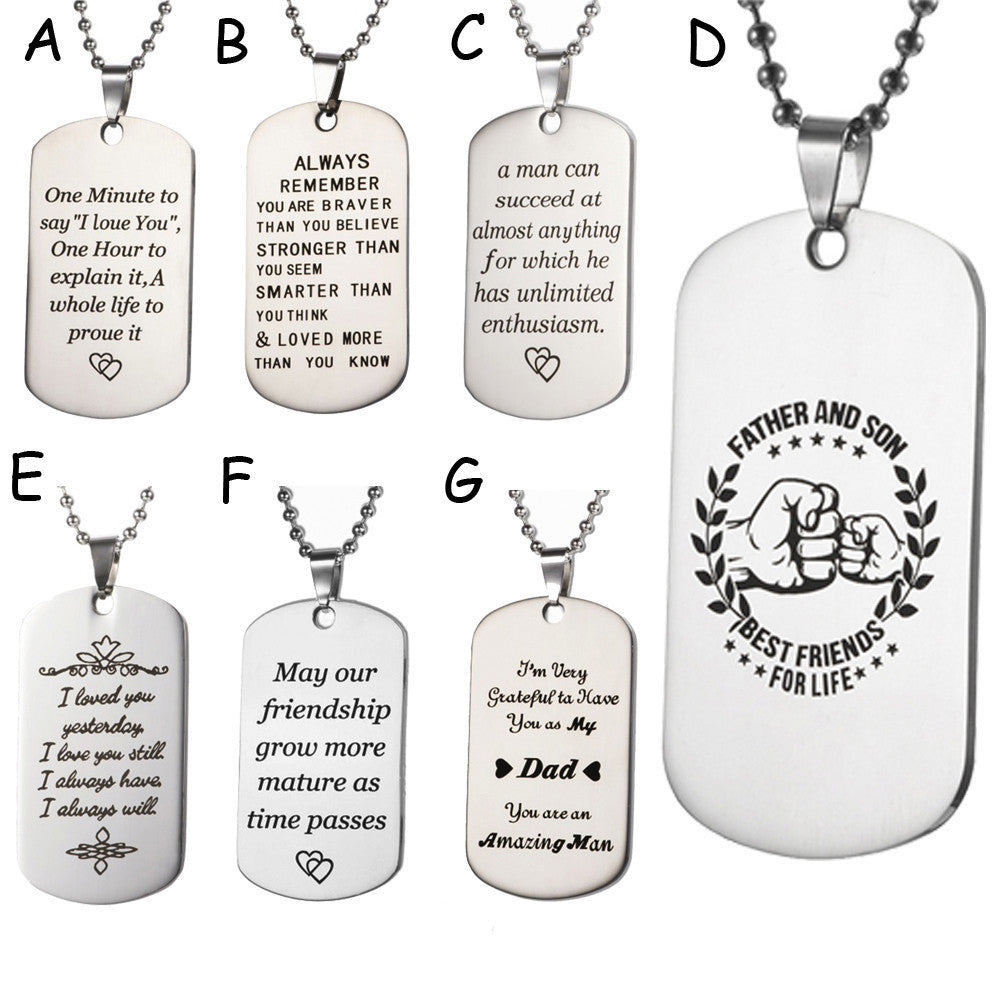 to my son dog tag necklace