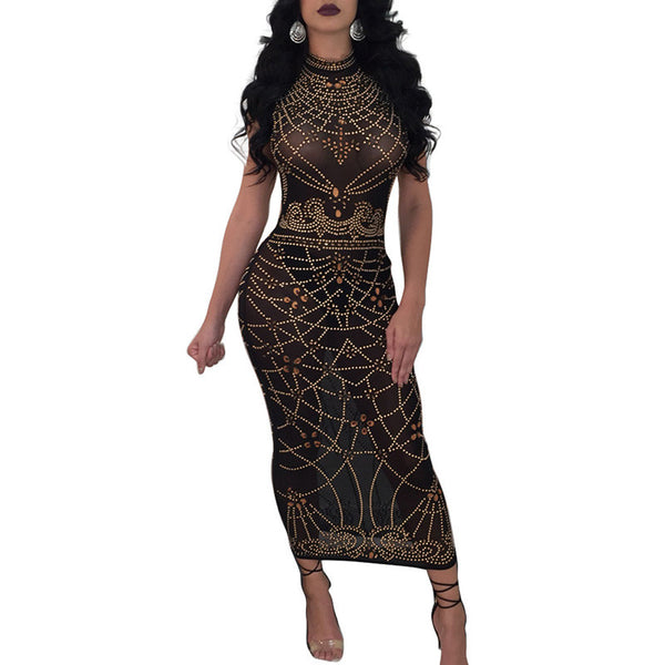 womens black bodycon midi dress