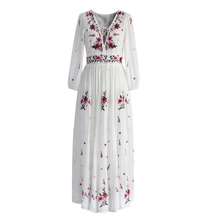 white bohemian maxi dresses