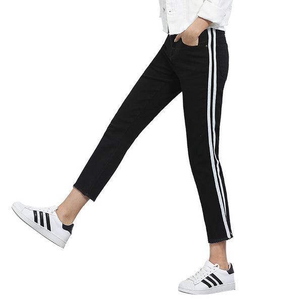 side stripe jeans plus size