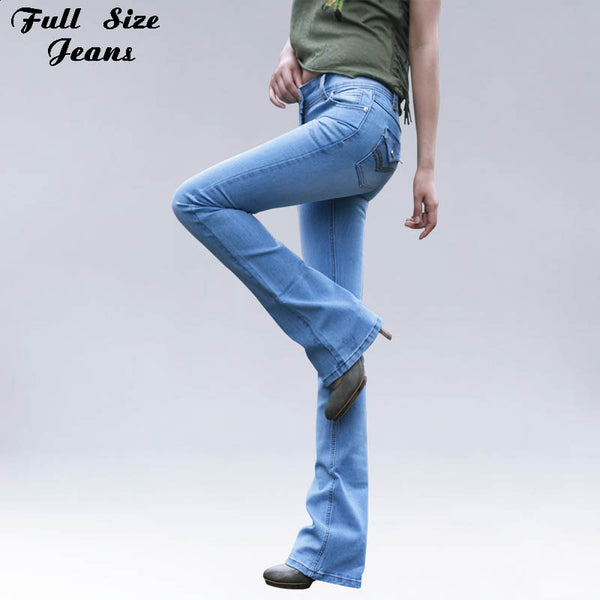 Extra Long Flare Length Capris Jeans 